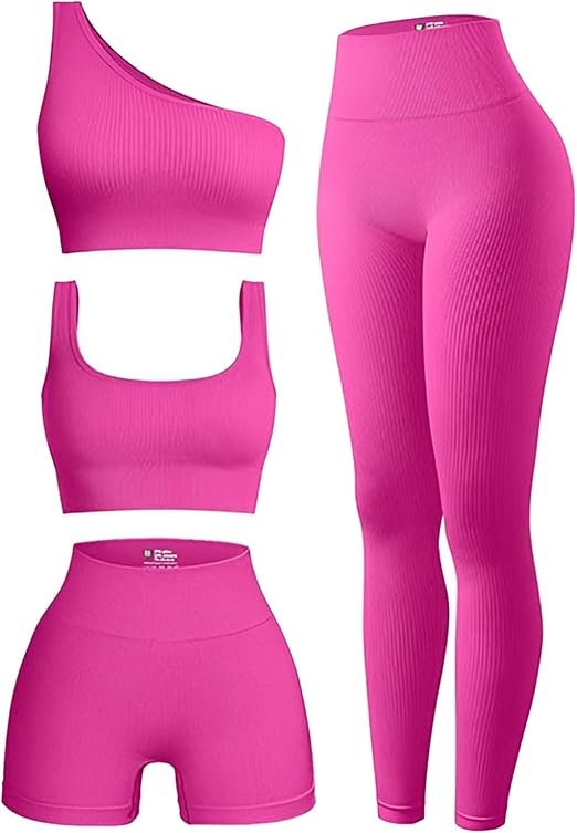 4 piece workout sets for women ribbed leggings clothes 4 piece workout sets for women ribbed leggings clothes