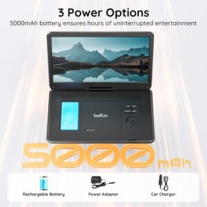 boifun portable dvd player with atsc tv & fm radio, 15.6" hd swivel screen, built in rechargeable battery, hdmi input for tv stick, usb/tf card...