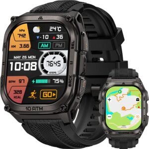 kospet tank m4 smart watch for men, full stainless steel, gps & offline maps,