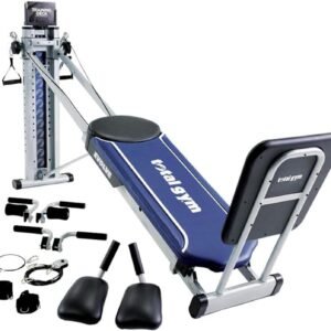 total gym evolve, incline bodyweight training home exercise machine w/ adjustable glideboard, 16 levels of resistance, & deluxe squat stand