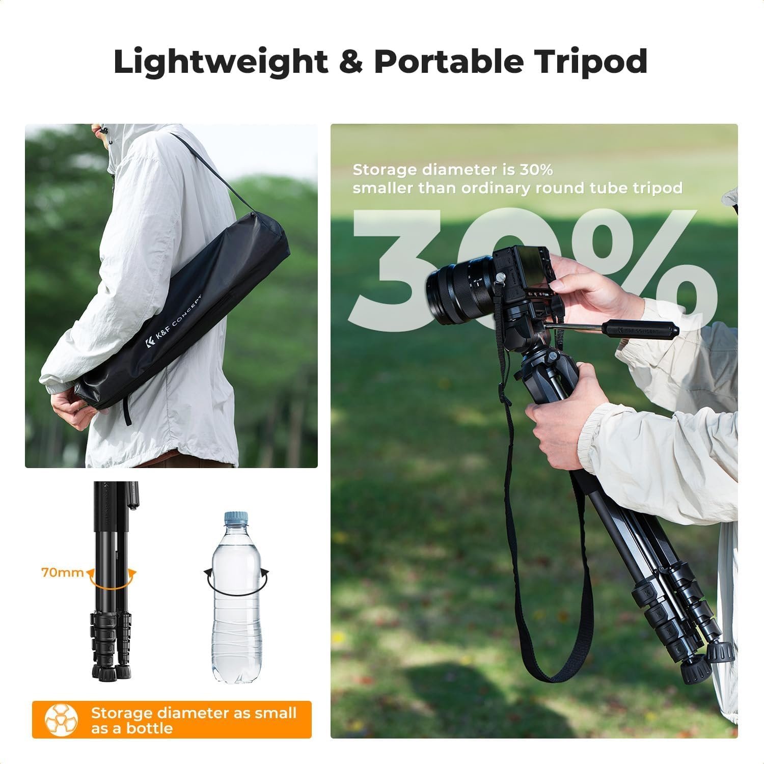 k&f concept camera tripod, 75" lightweight portable travel outdoor dslr tripods for camera phone video recording tripod stand, cellphone clip for smartphone live streaming vlog, black k&f concept camera tripod, 75" lightweight portable travel outdoor dslr tripods for camera phone video recording tripod stand, cellphone clip for smartphone live streaming vlog, black