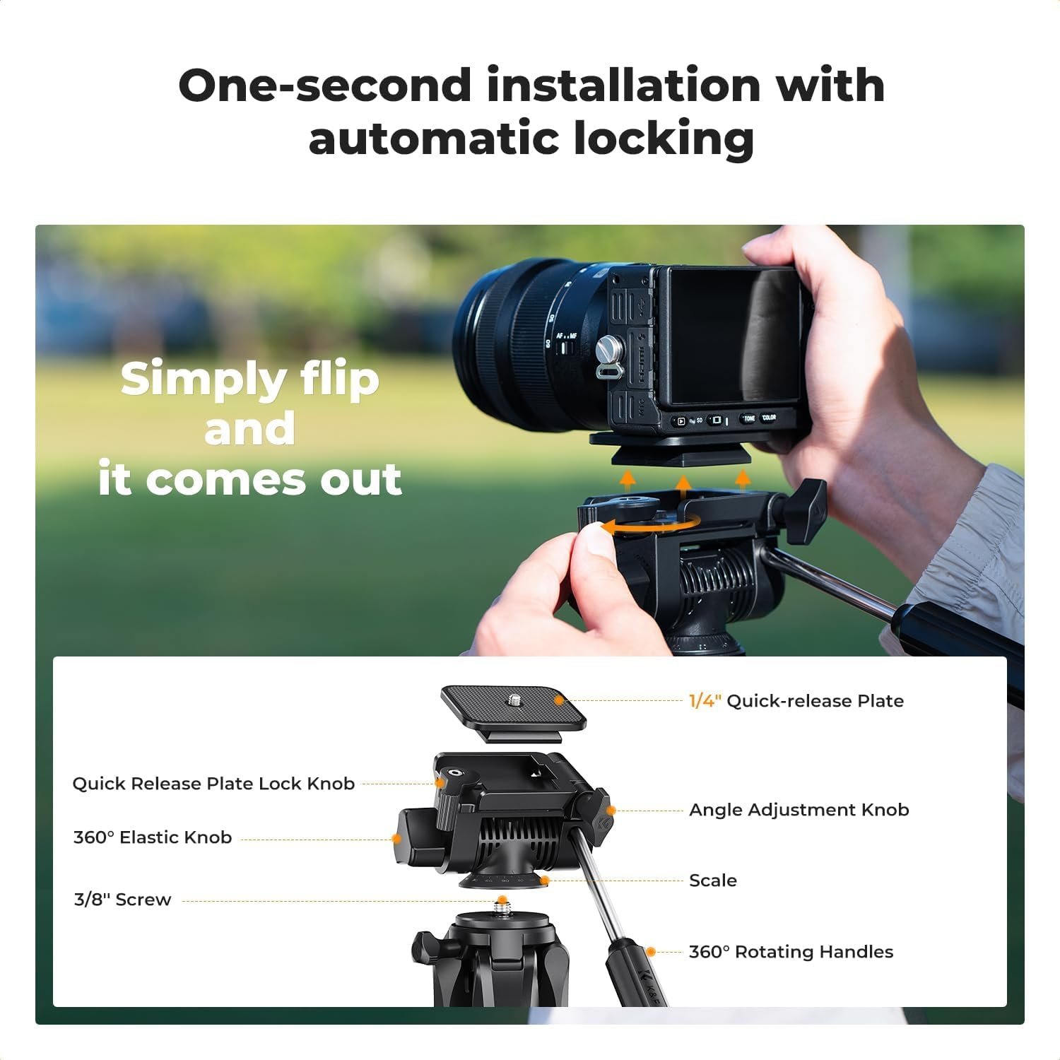 k&f concept camera tripod, 75" lightweight portable travel outdoor dslr tripods for camera phone video recording tripod stand, cellphone clip for smartphone live streaming vlog, black k&f concept camera tripod, 75" lightweight portable travel outdoor dslr tripods for camera phone video recording tripod stand, cellphone clip for smartphone live streaming vlog, black