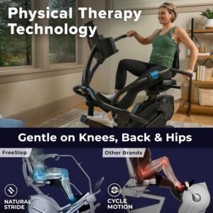 eeter freestep recumbent cross trainer stepper, zero impact exercise bike